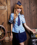 【4点セット】帽子付き体型カバープチプラブルーミニポリス(トップス/スカート/帽子/ネクタイ)XH2-FMS-L022