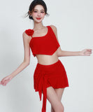 【3点セット】ビキニ 水着 ホルターネック フリル 蝶柄 セクシー ワンピース エレガント 気質 体型カバー XH2-YQ-HHA5XBHLL