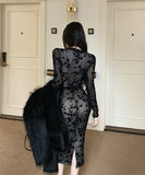 膝丈ドレス セクシー セレブ風 レース Vネック 小顔 エレガント チュール 高級感 XH2-MXX7332