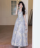 手作りロングドレス パーティードレス 刺繍 キラキラ 花柄 誕生日 華奢感 宴会 演奏会 XH2-MBYD-ltao752351357252