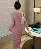 ロングドレス キャバドレス レース 高級感 Vネック エレガント 気質 袖付き XH2-ZED885423DXH449B