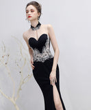 ロングドレス 宴会 二次会 パーティードレス 刺繡 レース ゴージャス XH2-HX148