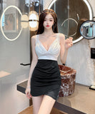 【4色】キャバドレス セクシー ミニドレス 谷間魅せ 非対称 XH2-DD4603