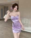 【5色】ミニドレス セクシー フラワー ナイトクラブ 肌見せ 指名 XH2-DD7392