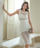 キャバドレス 膝丈ドレス エレガント 気質 同伴 チュール セクシー XH2-ZED88266A71