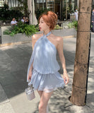 ミニドレス 着痩せ  背露出 レディライク 大人可愛い 気質 エレガント XH2-XKD-D529-6288-Jun29