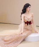 手作り ロングドレス ナイトドレス 宴会 キラキラ ベアトップ 誕生日 演奏会 XH2-TSZY0706