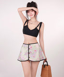 【3点セット】ビキニ 三角ビキニ 水着 花柄 体型カバー 大人可愛い ワンピース モノキニ ビーチ 海 旅行 SNS話題 XH7-CF-XI2507