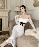 ロングドレス レース ホルターネック マーメイドドレス エレガント カワセクシー オフショルダーXH2-CD7-238-85950530