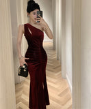 【2色】ロングドレス Party ワンショルダー セクシー キャバドレス セクシー XH2-DD5282