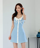 minidress キャバドレス Aライン ガーリー Vネック Sweet 通勤 XH2-ZED885922A71