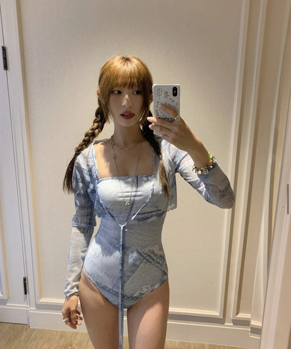 2点セット ビキニ セクシー 体型カバー 背露出 水着 おしゃれ 着痩せ YH7-DP-A21997