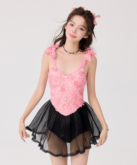 【2色】水着 ビキニ モノキニ かわいい ワンピース 体型カバー 温泉 SNS話題 XH7-CF2432