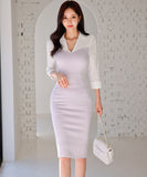 膝丈ドレス キャバドレス 千鳥格子 エレガント 気質 chic おしゃれ XH2-ZED886626BH506