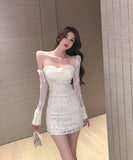 ミニドレス レース キャバドレス セクシー 肌見せ セクシー ナイトクラブ XH2-ZED88317DXH343B