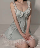 セクシー ルームウェア パット付き パジャマ レース カワセクシーAライン XH8-GR-P4805