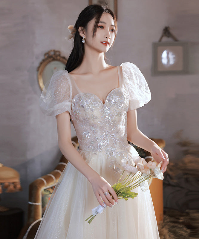 ロングドレス ナイトドレス パフスリーブ カラードレス 高級感