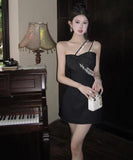 【2色】キャバドレス ミニドレス フリル 蝶結び エレガント セクシー おしゃれ YH2-ZED888367DXH238A