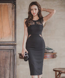 膝丈ドレス キャバドレス セクシー エレガント 気質 レース XH2-ZED889633BH538