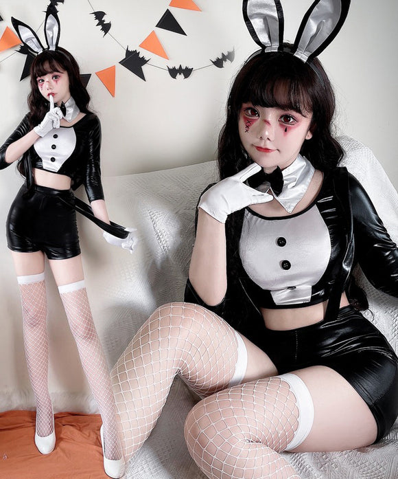 【5点セット】ハロウィン コスプレ セクシー バニーガール 可愛い 肌見せ XH2-XJ1725