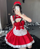 【3点セット】クリスマ 大人可愛い セクシー サンタ服 コスプレ レース リボン XH2-LZ2816