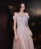 バースデーロングドレス 宴会 パーティー 演奏会 オフショルダーフ キラキラ XH2-YWL4/17