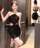 ミニドレス キャバドレス party キラキラ 背露出 セクシー 指名 おしゃれ XH2-DD6097