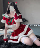 【4点セット】クリスマ 大人可愛い セクシー サンタ服 コスプレ Aライン ベアトップ リボン XH2-QYL7061