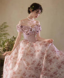 手作り バースデーロングドレス 宴会 パーティー オフショルダー 演奏会 刺繍 高級感 エレガント XH2-MBYD-ltao845146245543