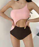 【4色】ビキニ 新作 セクシー ワンショルダー モノキニ 水着 ワンショルダー 温泉XH7-JX22198JX7