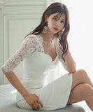 膝丈ドレス セクシー レース 高級感 結婚式 キャバドレス XH2-ZED888035HF225A