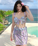 3点セット 水着 ビキニ 花柄 温泉セクシー お洒落 ビーチ 旅行 かわいい 気質 XH7-YQ-HHkBAGRLL