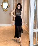 キャバドレス 手作り 非対称 レース セクシー 二次会 高級感 XH2-JY20412