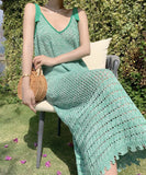 サンドレス 海辺 大人可愛い ニット green 夏新作 旅行 XH2-XHY913005