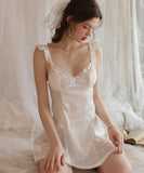 【3色】フリル 清楚感 かわいい 少女 バレンタインデー 勝負 パジャマ ルームウェア XH8-WMSZ2255