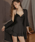 【2点セット】2色勝負下着 セクシーパジャマ ルームウェア チュール バレエ風 谷間見せ 刺繍 XH8-GR4431