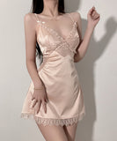 【2色】ルームウェア セクシー パジャマ レース 肌見せ 男心を誘う（ドレスのみ）XH8-MSL217