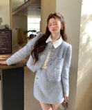 【上下セット】ミニドレス セレブ風 高級感 秋冬 エレガント 着痩せ 気質 韓国っぽ XH2-MYK0518