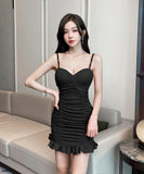 【4色】ミニドレス キャバドレス キャミワンピ セクシー キラキラ チュール パーティー 指名 ナイトクラブ XH2-YM8862