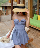 水着 ビキニ 2点セット ワンピース 着瘦せ 体型カバー フリル カワセクシー XH7-DP-A20179