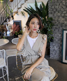 【2色】ワイドパンツ おしゃれ 着痩せ 通勤 かわいい フリル XH2-YF1148