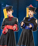 2色【3点セット】デザインキョンシー体型カバーフレアスカート個性キャラクター (ワンピース/帽子/お札) XH2-QN1794