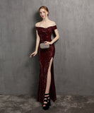 【7色】ロングドレス 高品質 キラキラ ナイトドレス 宴会 美足効果 演奏会 XH2-YEY18355#