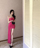 ミニドレス キャバドレス ベアトップ セクシー 非対称 谷間見せ おしゃれ XH2-ZED885371DXH238B