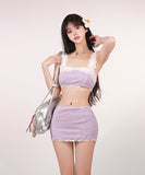 【3点セット】ビキニ 三角ビキニ 水着 花柄 体型カバー 大人可愛い ワンピース モノキニ ビーチ 海 旅行 SNS話題 XH7-CF-XI2518