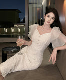 膝丈ドレス キャバドレス 刺繡 レース 小顔効果 Party エレガント 気質 XH2-ZED885384DXH449