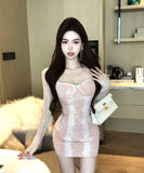 ミニドレス タイトドレス レース エレガント カワセクシー 着痩せ 同伴 パーティー XH2-ZED881250DXH437