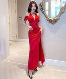 【2色】ロングドレス キャバドレス ナイトクラブ スリート 宴会 フリル セクシー 真珠 エレガントXH2-JX5158