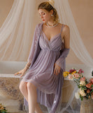 2点セット【4色】パジャマ ルームウェア セクシー Vネック 肌見せ レース XH8-GR2133