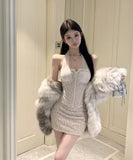 ミニドレス レースドレス キャバドレス ホルターネック セクシー セレブ風 ナイトクラブ パーティー XH2-XKD-D308-6907-Dec13